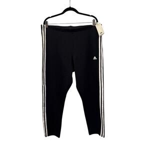 Adidas High Rise 7/8 Tights Cotton Spandex Black White athleisure Womens 2XL NWT